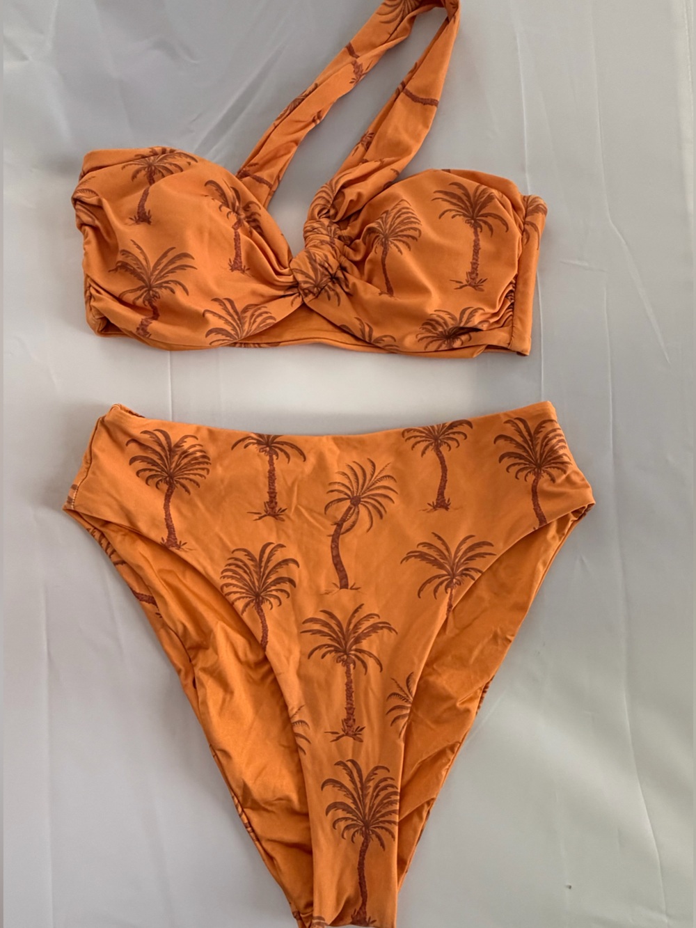 Onia Orange Palm-Print Swim Bottoms size XS,Bra size M